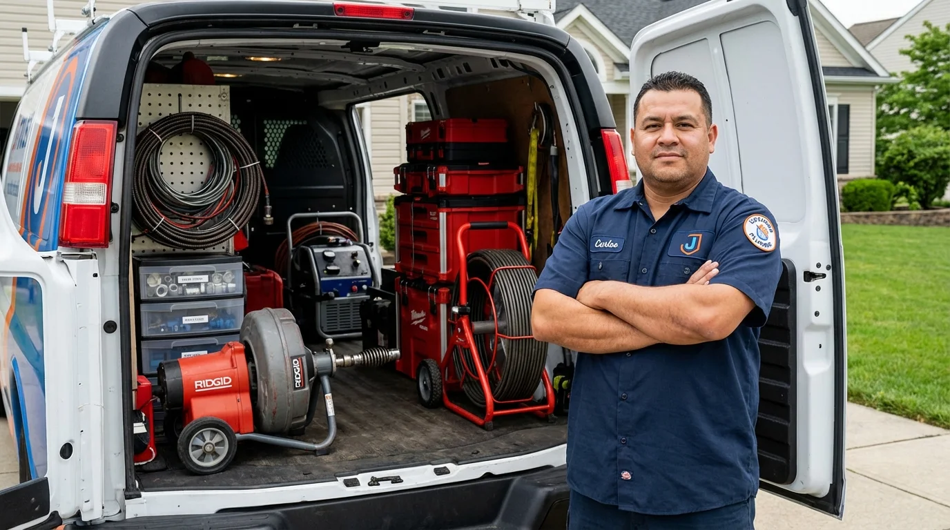 Professional drain cleaning equipment and Johns Plumbing LLC plumber in Cotati
