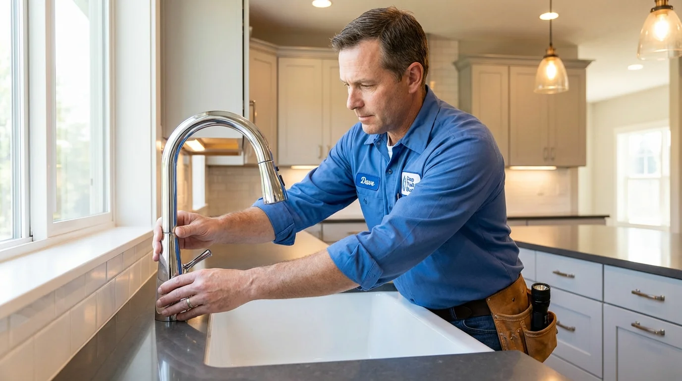 Kitchen faucet installation by Johns Plumbing LLC in Cotati