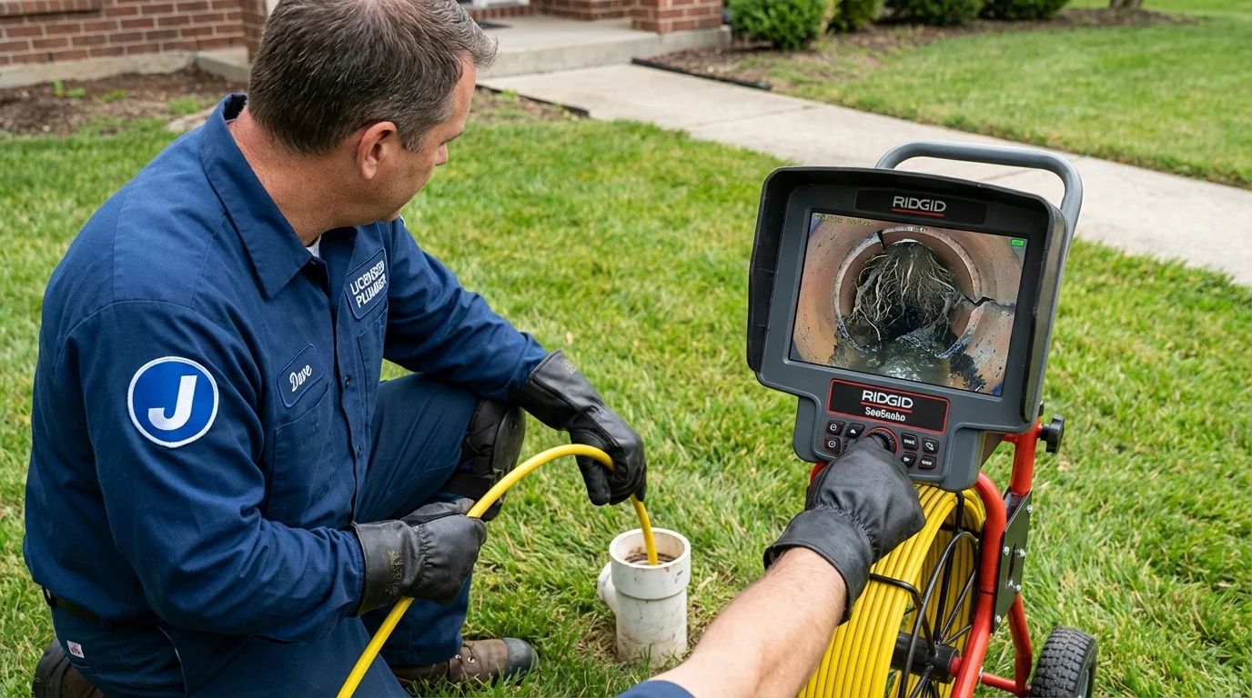 Sewer camera inspection being performed by Johns Plumbing LLC in Cotati