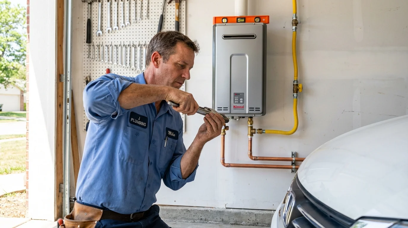 Tankless water heater installation by a Johns Plumbing LLC plumber in Cotati